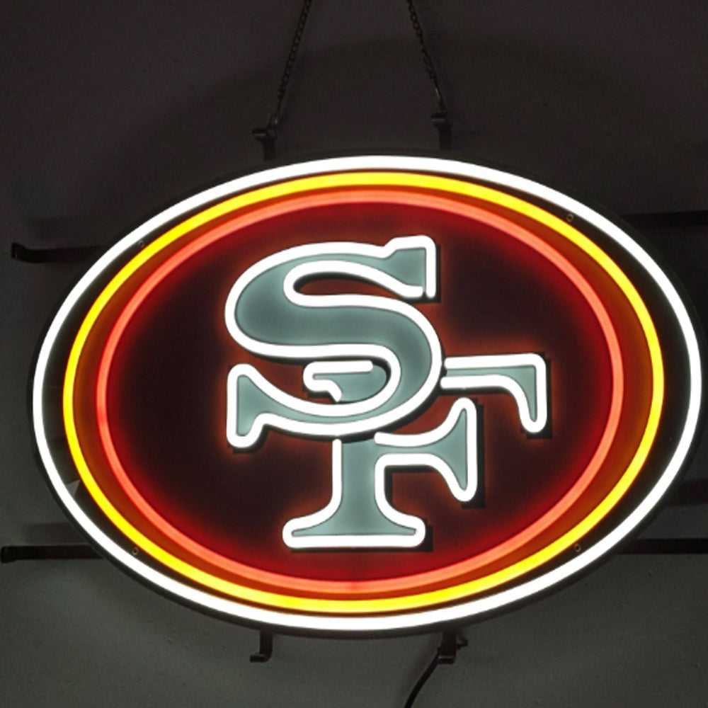 Chains for fans San Francisco 49ers UV printed neon big logo lighting up sign necklace for your spirit Chains for fans