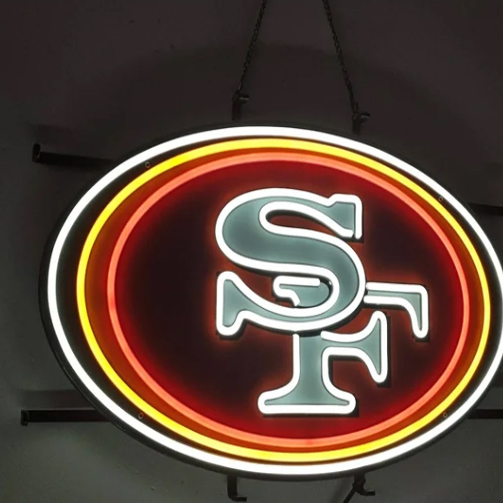 Chains for fans San Francisco 49ers UV printed neon big logo lighting up sign necklace for your spirit Chains for fans