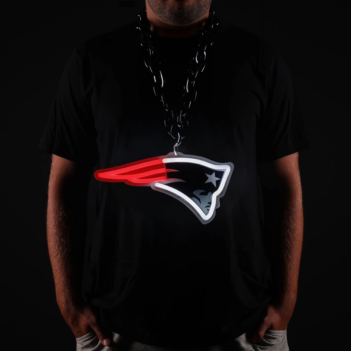 Super fan symbol New England Patriots Neon Light Up Big Logo Chain Chains for fans