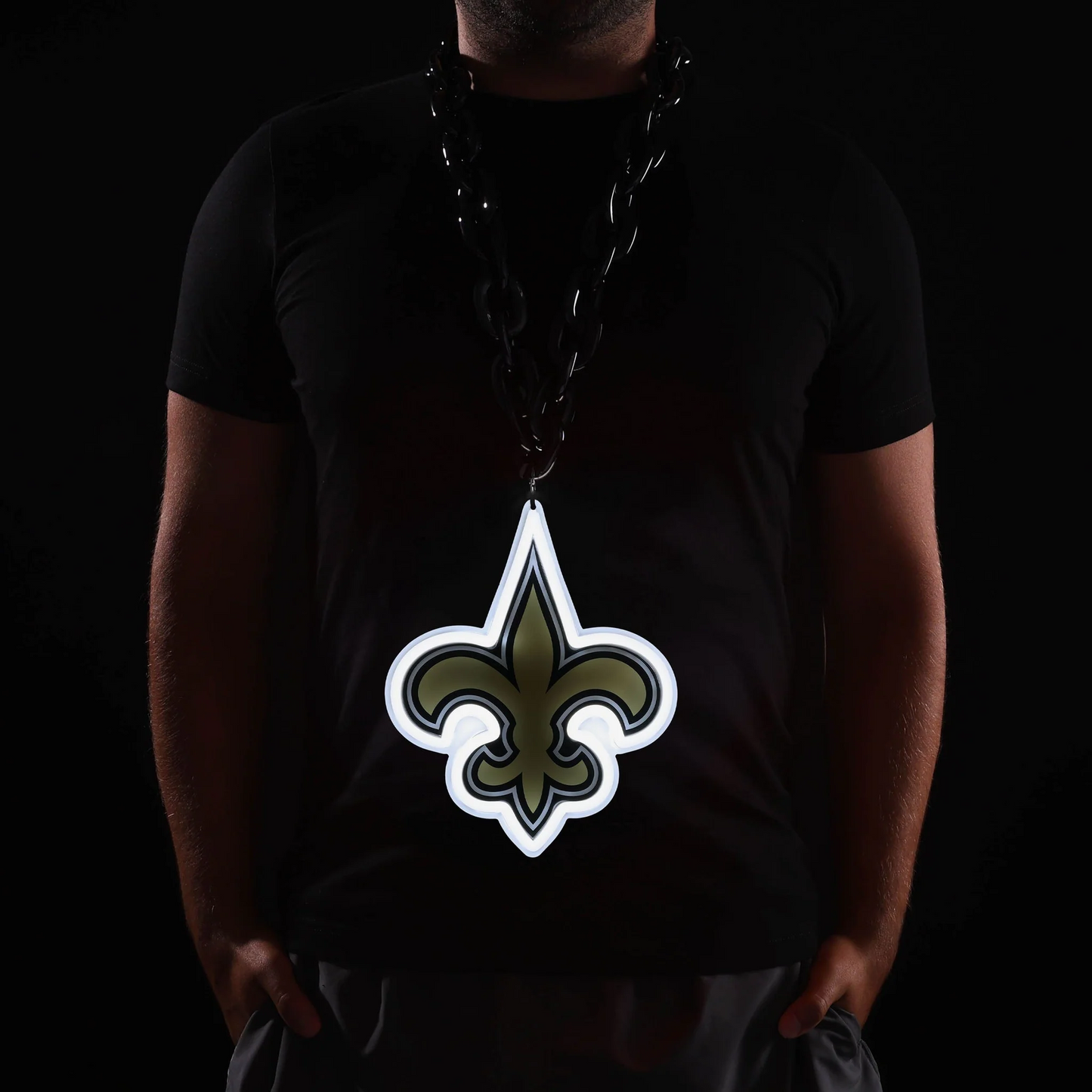 Illuminate Your Passion American football New Orleans Saints Neon Light Up Big Logo Chain Chains for fans