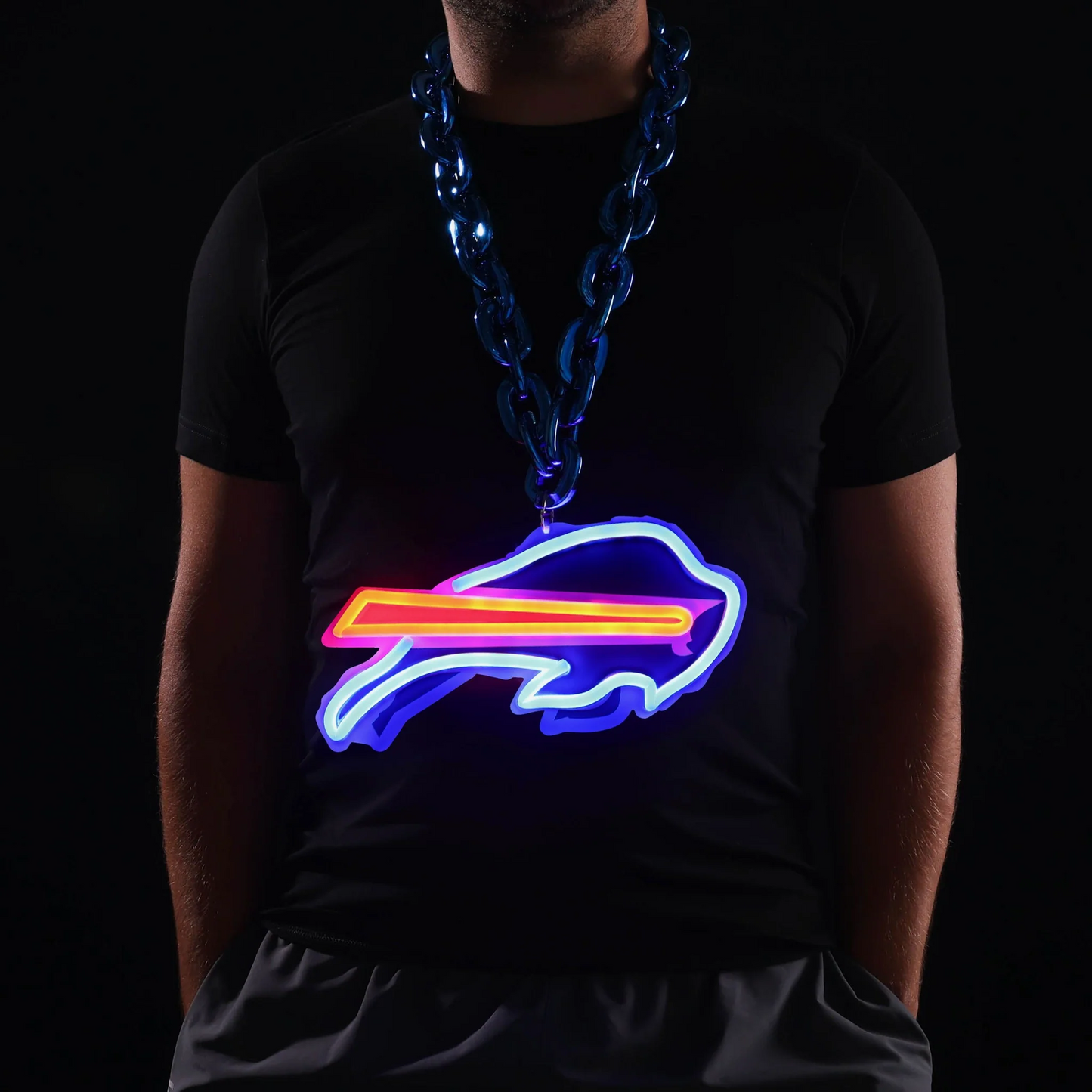 Illuminate Your Passion American football Buffalo Bills Neon Light Up Big Logo Chain Chains for fans