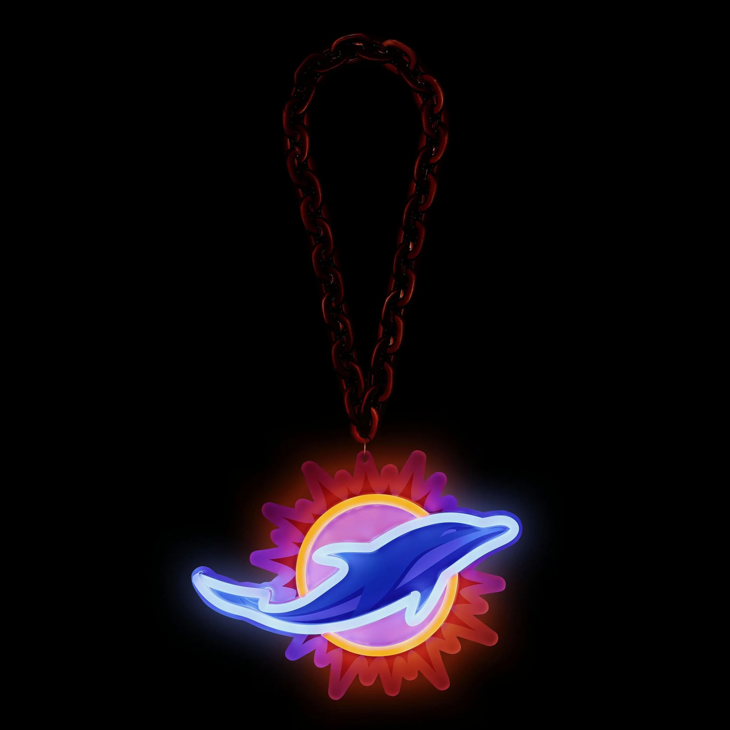 Illuminate Your Passion American football Miami Dolphins Neon Light Up Big Logo Chain Chains for fans