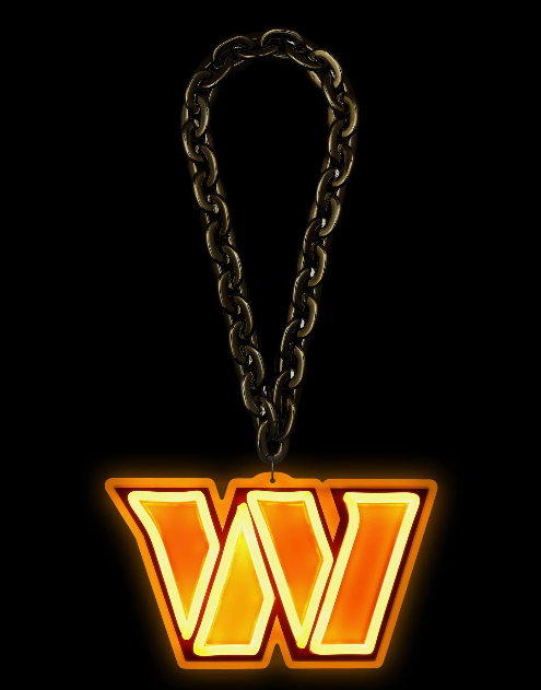 Illuminate Your Passion American football Washington Commanders Neon light up big logo chain Chains for fans