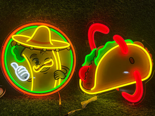 taco neon sign