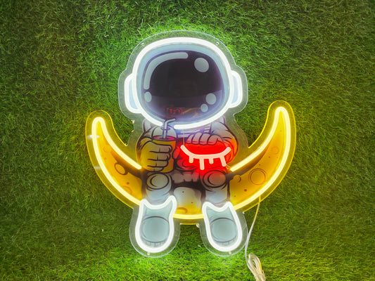 astronaut cosmonaut neon sign neon light