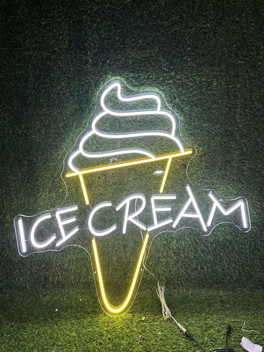 ice cream neon sign