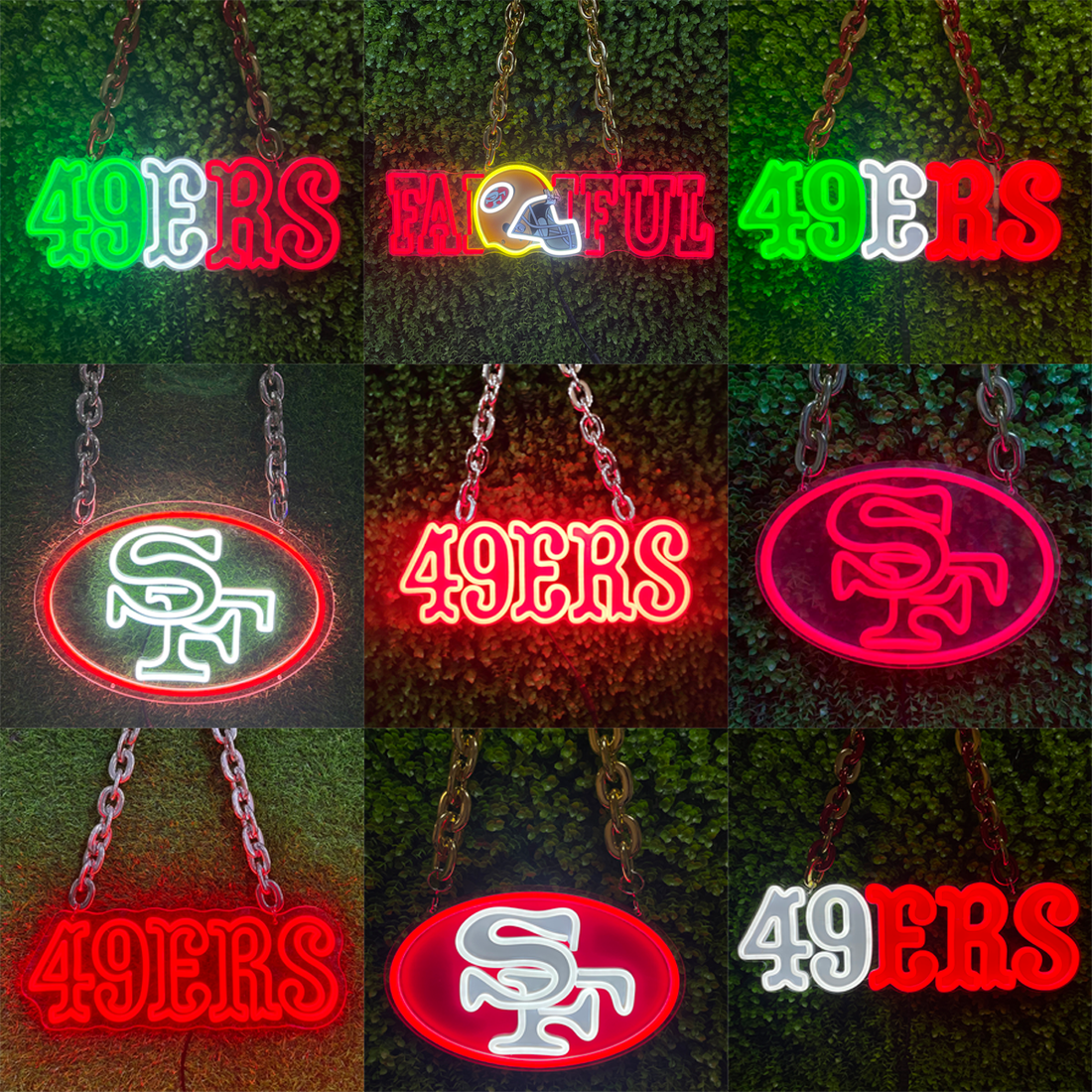 San Fancisco 49ERS neon sign with chain