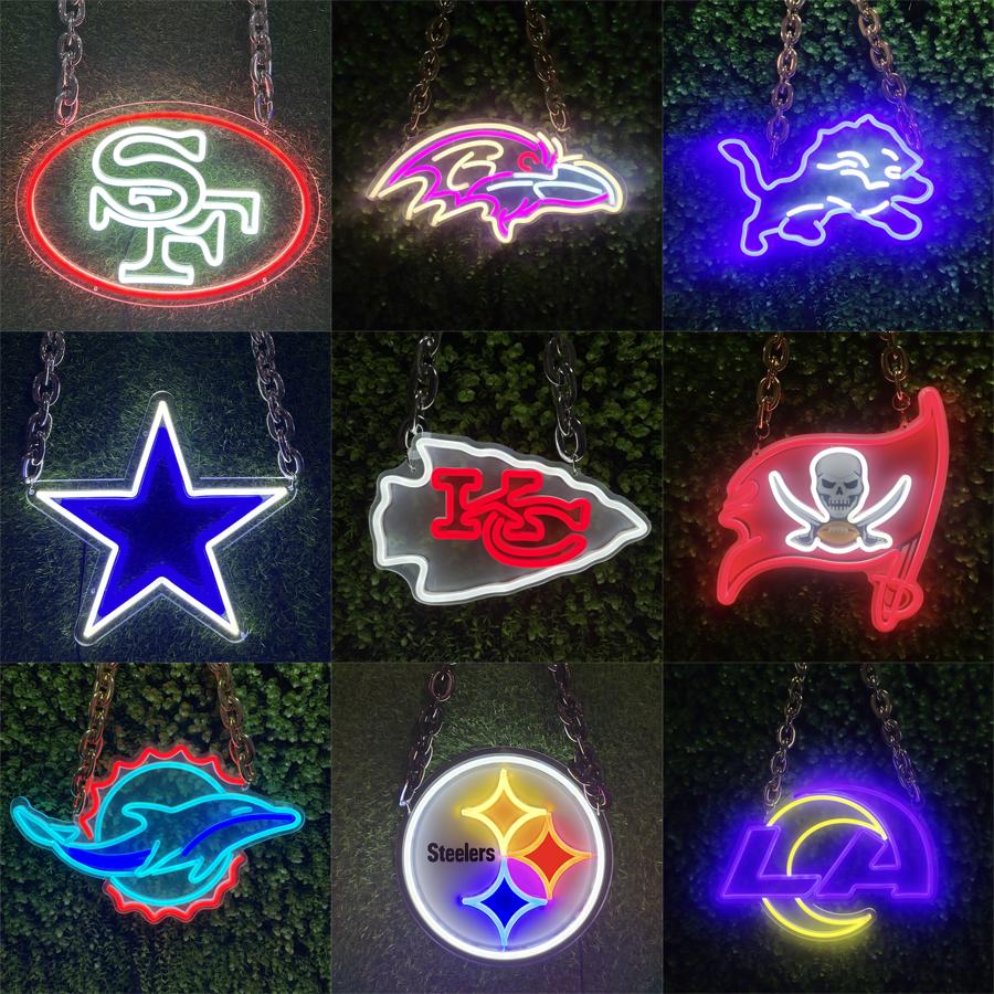 NFL team logo neon sign