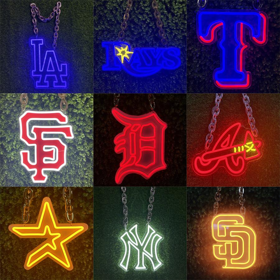 MLB baseball team logo neon sign