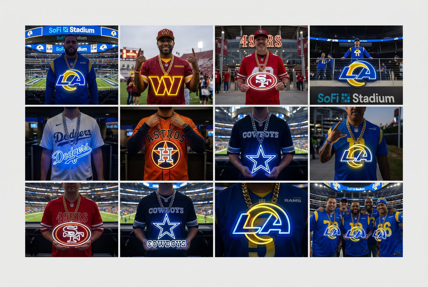 American ball game neon sign chains show your team spirit