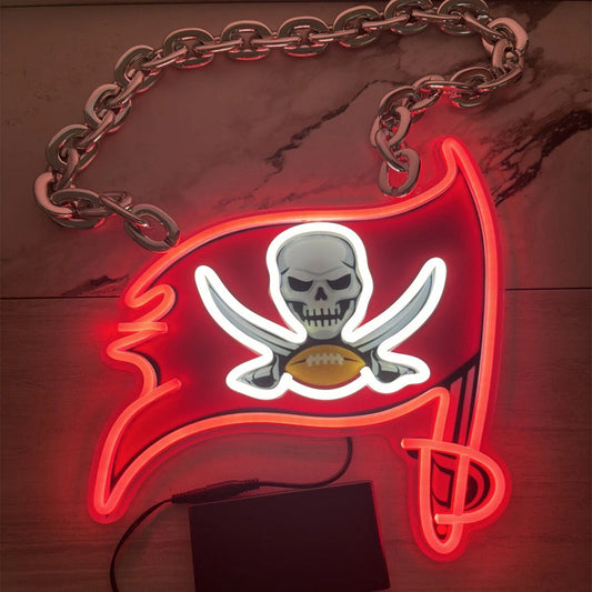 Illuminate Your Passion New Types American football Tampa Bay Buccaneers Neon Light Up Big Logo Chain（副本） Chains for fans