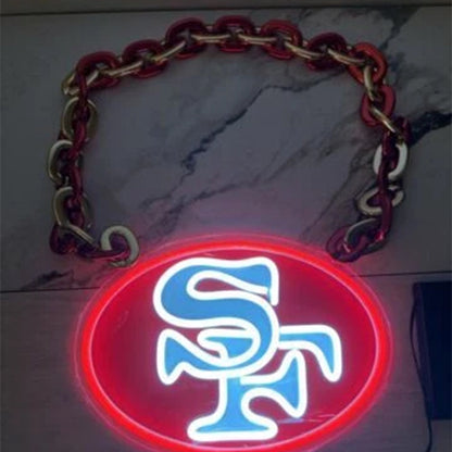 Illuminate Your Passion American football 49ers Neon Light Up Big Logo Chain Chains for fans