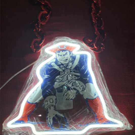 Illuminate Your Passion American football New England Patriots lighting up sign for Super fans Chains for fans