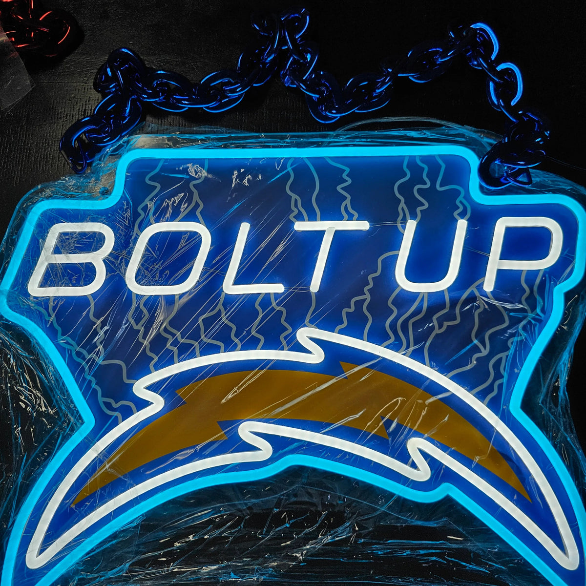 Lightning bolt LED Neon Sign with Hanging Chain Chains for fans