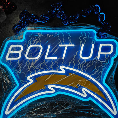 Lightning bolt LED Neon Sign with Hanging Chain Chains for fans