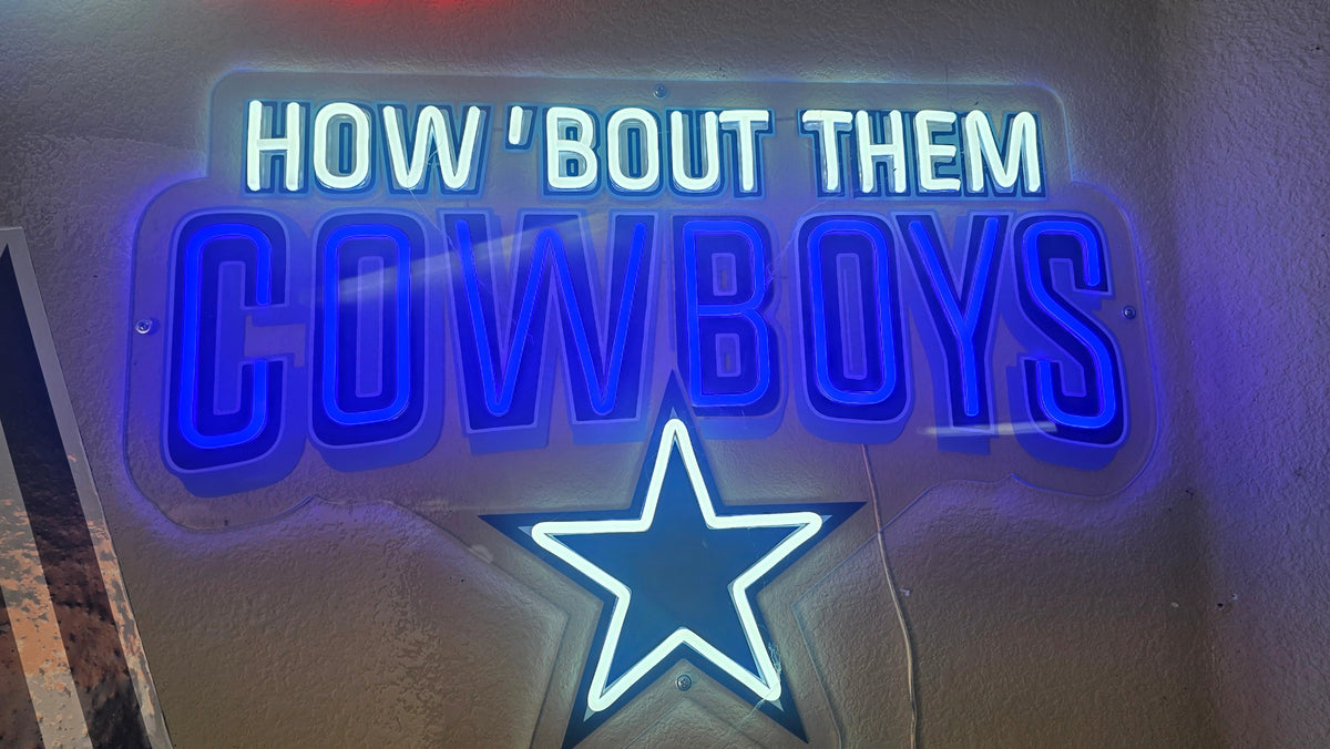 Dallas Cowboys LED fan Neon Sign with Hanging Chain Chains for fans