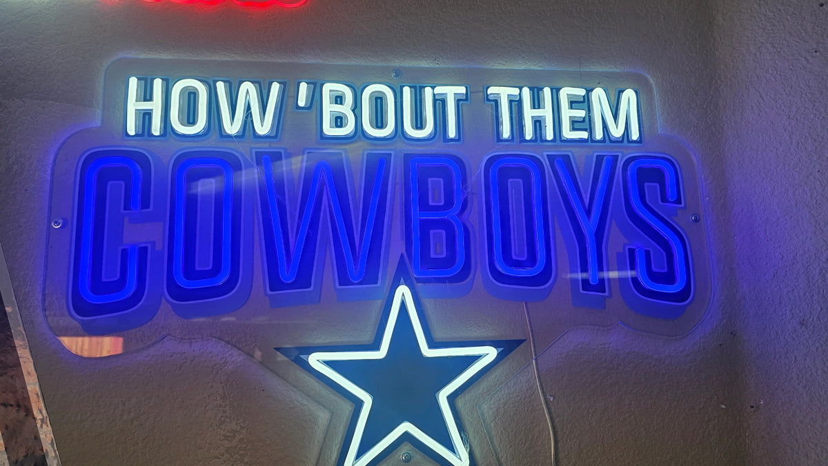 Dallas Cowboys LED fan Neon Sign with Hanging Chain Chains for fans