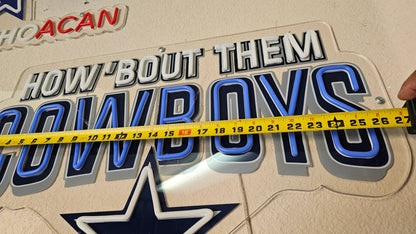 Dallas Cowboys LED fan Neon Sign with Hanging Chain Chains for fans