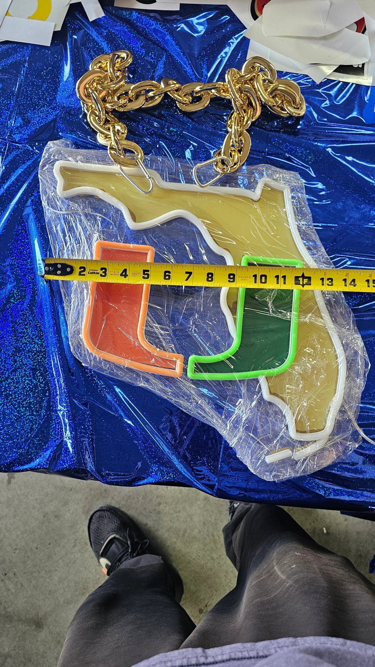 Miami Hurricanes LED fan Neon Sign with Hanging Chain Chains for fans