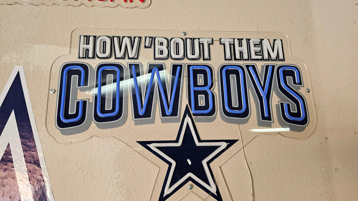 Dallas Cowboys LED fan Neon Sign with Hanging Chain Chains for fans