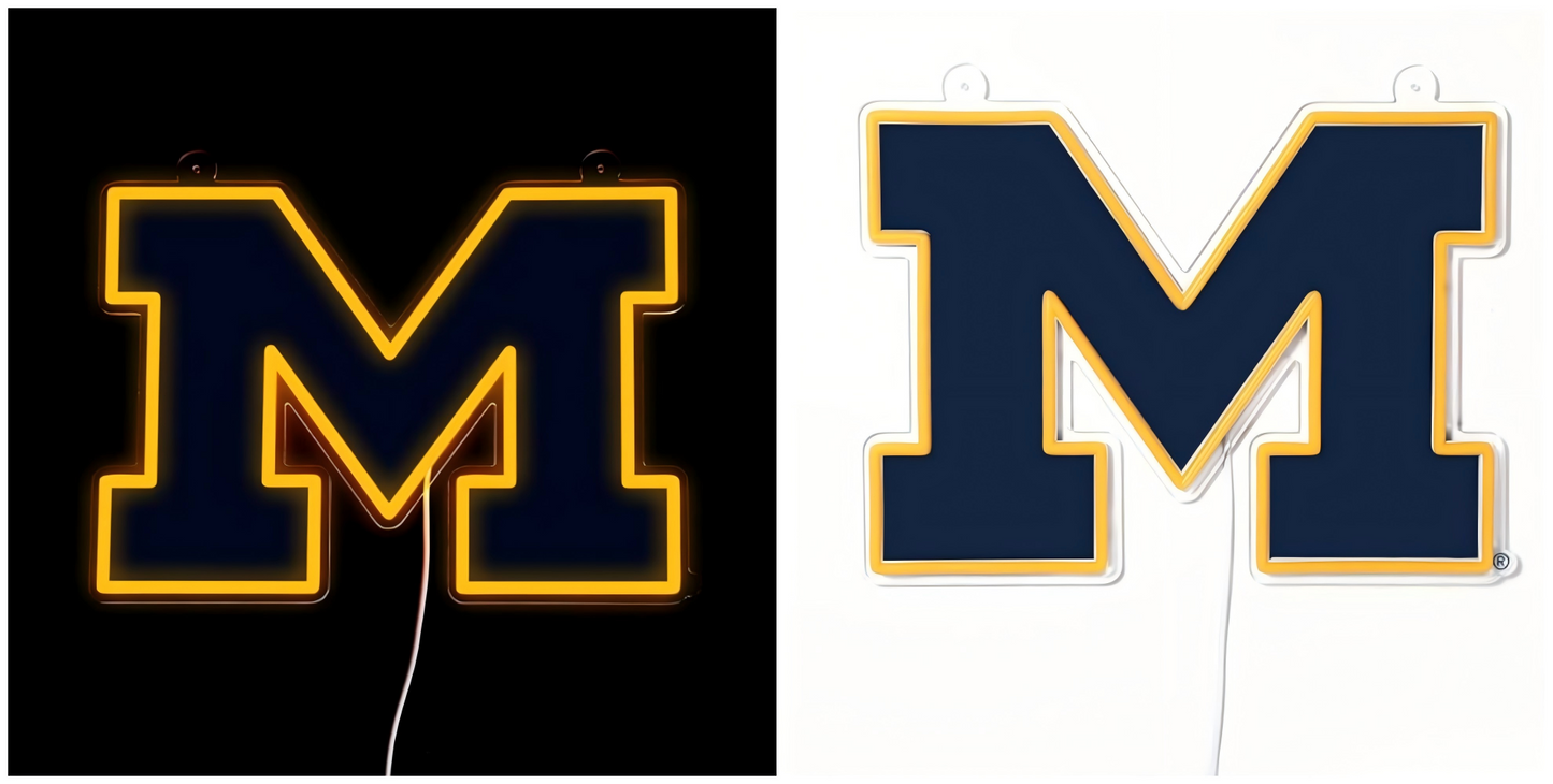 NCAA University football team logo Led lighting up neon sign Chains for fans