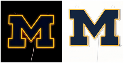 NCAA University football team logo Led lighting up neon sign Chains for fans