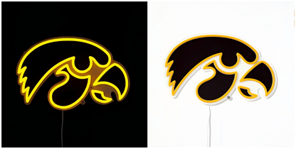 NCAA University football team logo Led lighting up neon sign Chains for fans