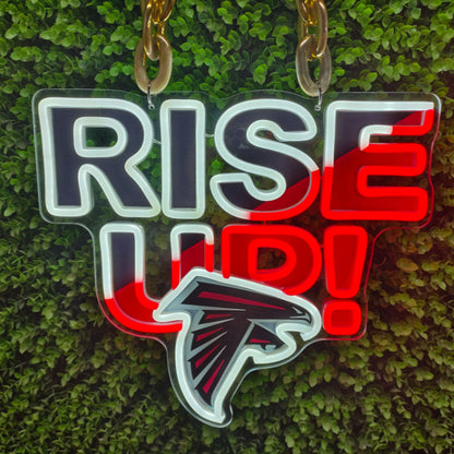Show off your team work Atlanta Falcons led big logo sign lighting up sign for new season including necklace and shipping Chains for fans