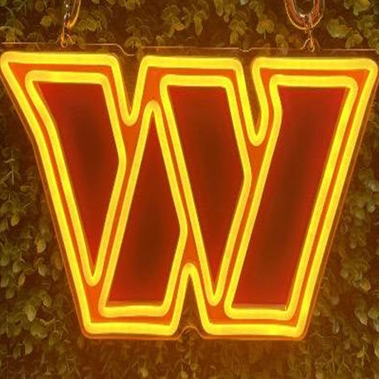 Show off your team work Washington Commanders led big logo sign lighting up sign for new season including necklace and shipping Chains for fans
