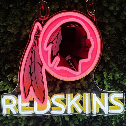 Show off your team work Washington Commanders led big logo sign lighting up sign for new season including necklace and shipping Chains for fans