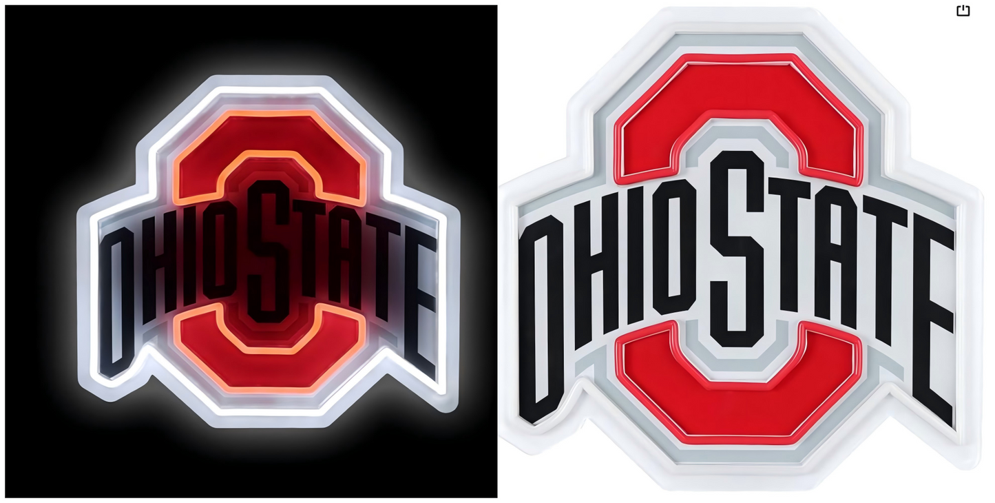 NCAA University football team logo Led lighting up neon sign Chains for fans