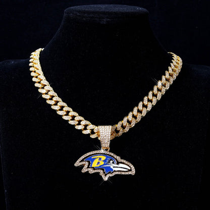 American teams logo specific crystal Diamond effect chains-Golden Chains for fans