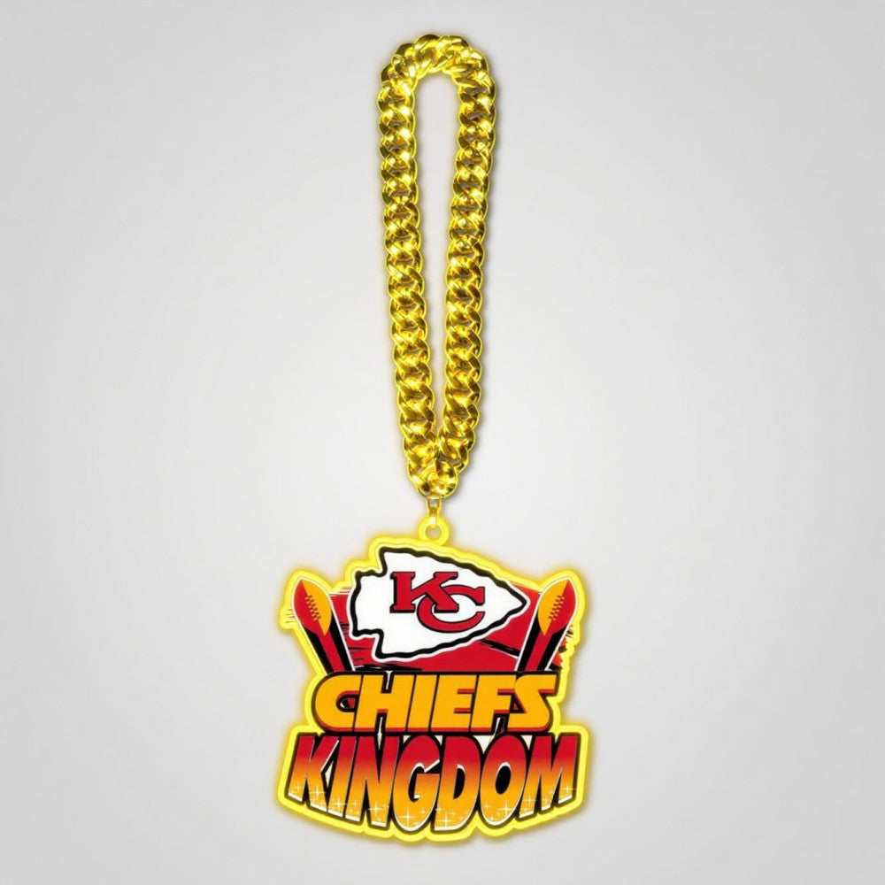 Showing off your passion to American football Kansas City Chiefs UV logo chains light up sign including necklace Chains for fans