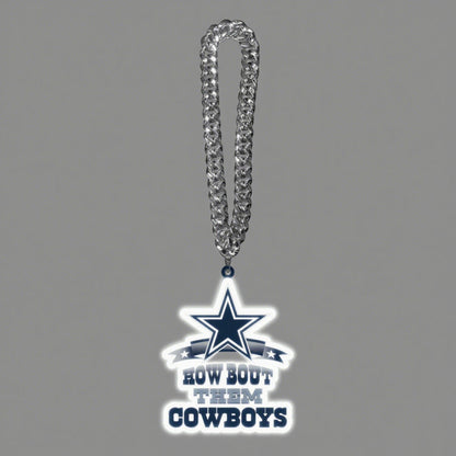 Showing off your passions for American football Led Team logo chains UV printed lighting up sign including necklace Chains for fans