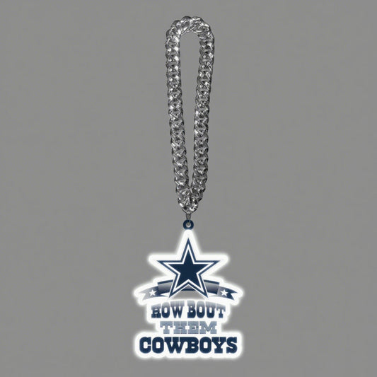 Showing off your passion to American football Dallas Cowboys UV logo chains light up sign including necklace（副本） Chains for fans