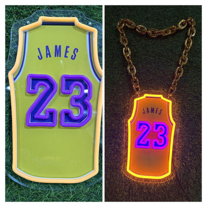 NBA Lakers Warriors Kobe Bryant LeBron James Stephen Curry jersey neon chains for fans Chains for fans