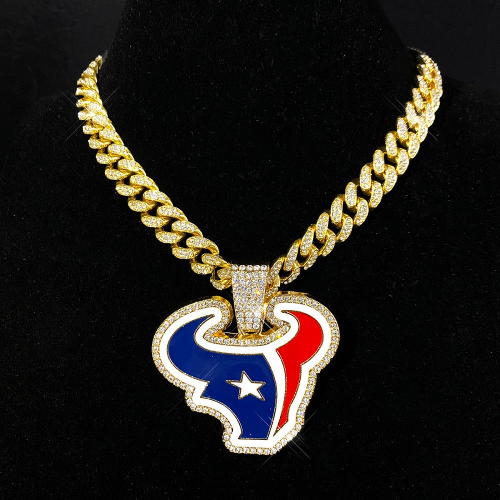 American teams logo specific crystal Diamond effect chains-Golden Chains for fans