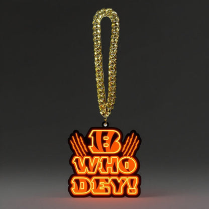Showing off your passion to American football Cincinnati Bengals UV logo chains light up sign including necklace（副本） Chains for fans