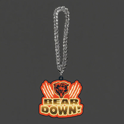 Showing off your passions for American football Led Team logo chains UV printed lighting up sign including necklace Chains for fans