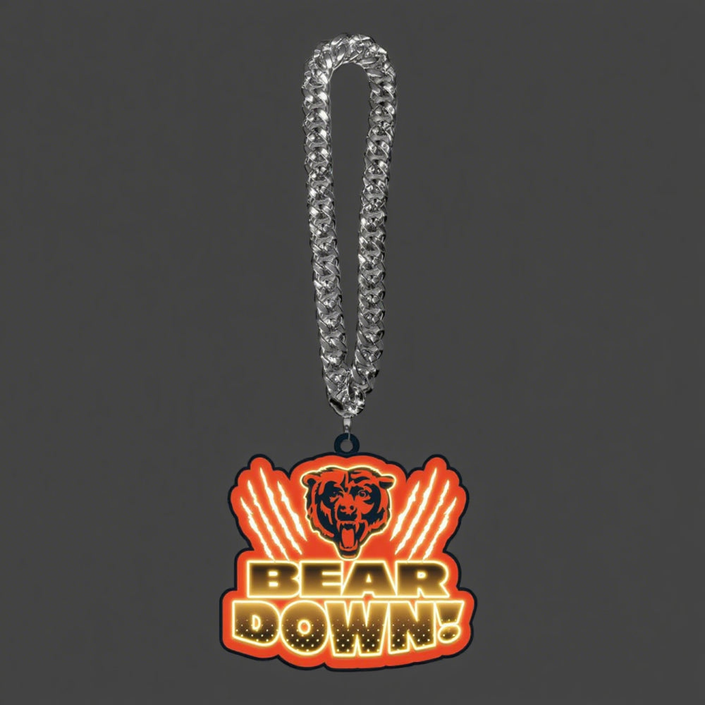 Showing off your passion to American football Chicago Bears UV logo chains light up sign including necklace Chains for fans