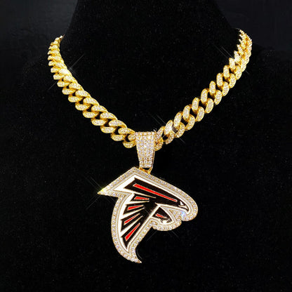 American teams logo specific crystal Diamond effect chains-Golden Chains for fans
