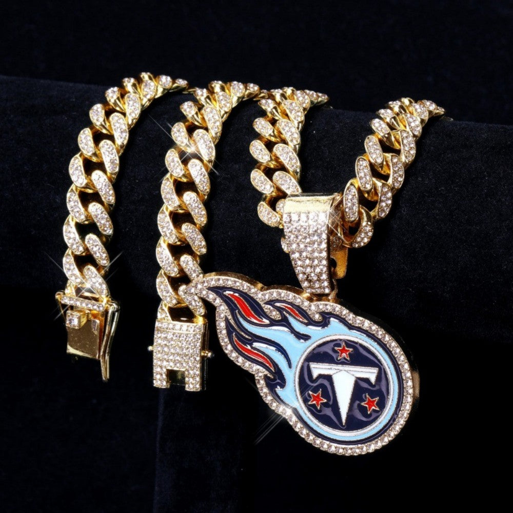 American teams logo specific crystal Diamond effect chains-Golden Chains for fans