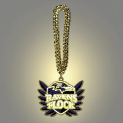 Showing off your passions for American football Led Team logo chains UV printed lighting up sign including necklace Chains for fans