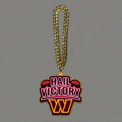 Hail Victory Washington Commanders light up necklace with logo chains for American football fans.