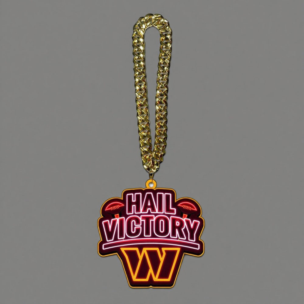 Showing off your passions for American football Led Team logo chains UV printed lighting up sign including necklace Chains for fans