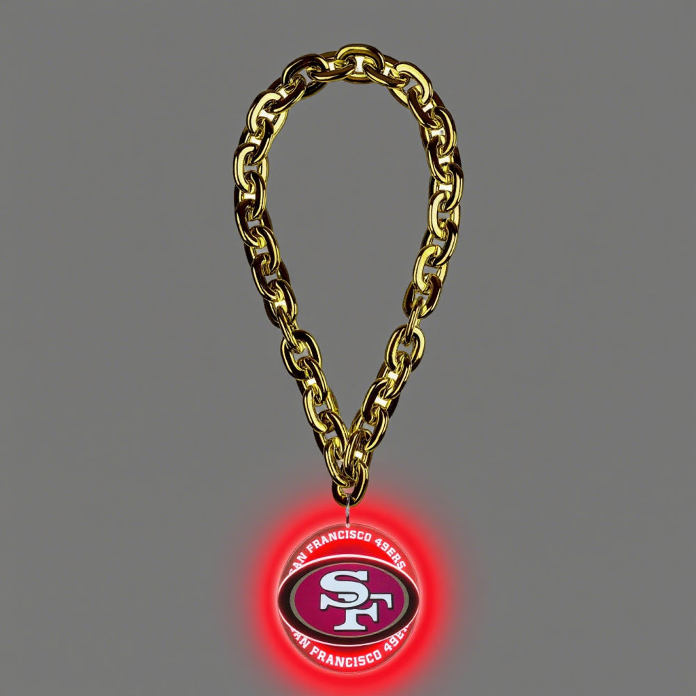 Showing off your passions for American football Led Team logo chains UV printed lighting up sign including necklace Chains for fans