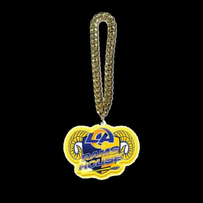 Showing off your passion to American football Los Angeles Rams UV logo chains light up sign including necklace Chains for fans