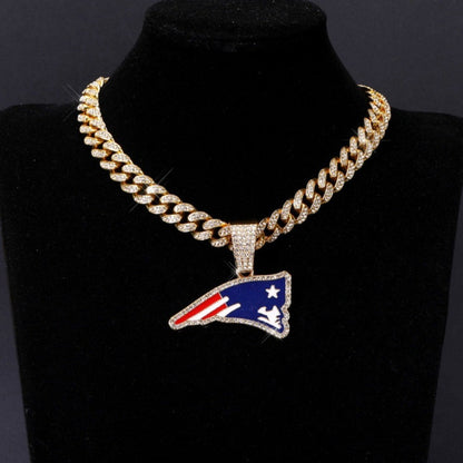 American teams logo specific crystal Diamond effect chains-Golden Chains for fans