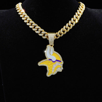 American teams logo specific crystal Diamond effect chains-Golden Chains for fans