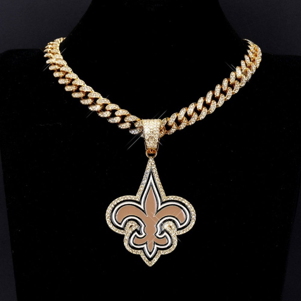 American teams logo specific crystal Diamond effect chains-Golden Chains for fans
